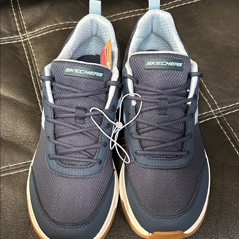 Skechers Navy and Light Blue Hiker Sneakers 8 - Picture 4 of 10